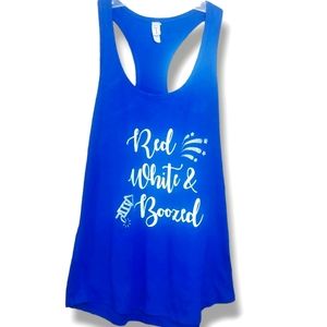 Ideal T | Red, White & Blessed Women's Blue Tank Top | Size Large | Tops |